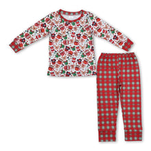 Load image into Gallery viewer, Long sleeves mouse top plaid pants boys Christmas pajamas