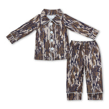 Load image into Gallery viewer, Camo long sleeves children button down pajamas