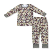 Load image into Gallery viewer, Long sleeves green camo kids boys pajamas