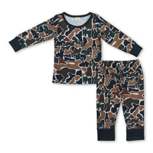 Load image into Gallery viewer, Long sleeves brown camo kids boys pajamas