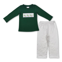 Load image into Gallery viewer, Green duck long sleeves top plaid pants boys clothes