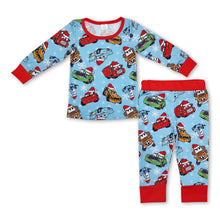 Load image into Gallery viewer, Red Christmas hat car kids boys Christmas pajamas