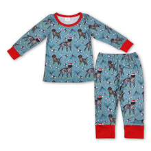 Load image into Gallery viewer, Christmas hat dog long sleeves kids boys pajamas