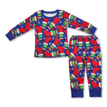 Load image into Gallery viewer, Blue long sleeves socks baby kids Christmas pajamas