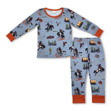 Load image into Gallery viewer, Long sleeves cactus rodeo baby kids western pajamas