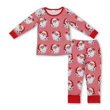 Load image into Gallery viewer, Stripe santa long sleeves kids boys Christmas pajamas