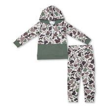 Load image into Gallery viewer, Dog duck camo pocket zip hoodie pants kids boys clothing set