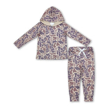 Load image into Gallery viewer, Khaki camo hoodie pants kids boys clothing set