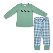 Load image into Gallery viewer, Long sleeves duck top plaid pants kids boys clothing