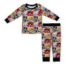 Load image into Gallery viewer, Black long sleeves mouse kids boys pajamas