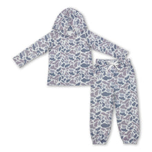 Load image into Gallery viewer, Grey camo hoodie pocket pants children clothing set