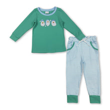 Load image into Gallery viewer, Long sleeves santa top stripe pants boys Christmas outfits