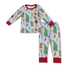 Load image into Gallery viewer, Long sleeves green face Christmas tree baby kids pajamas