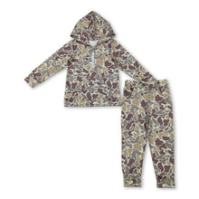 Load image into Gallery viewer, Camo zip pocket hoodie pants hunting kids clothing set