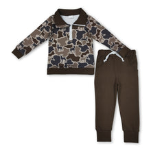 Load image into Gallery viewer, Long sleeves brown deer camo pullover pants boys clothes