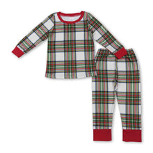 Load image into Gallery viewer, Long sleeves green red plaid baby kids Christmas pajamas