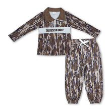 Load image into Gallery viewer, Mama's boy embroidery olive camo pullover pants clothing set