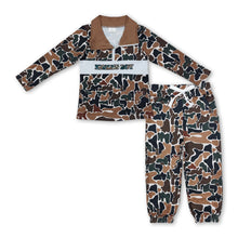 Load image into Gallery viewer, Mama's boy embroidery camo zipper pullover pants clothing