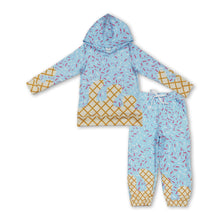 Load image into Gallery viewer, Light blue ice cream sprinkle hoodie pants kids boys outfits