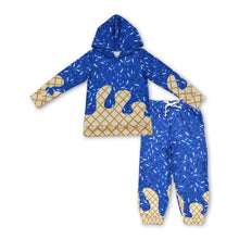 Load image into Gallery viewer, Blue ice cream sprinkle hoodie pants kids boys outfits