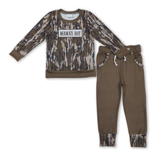 Load image into Gallery viewer, Mama's boy camo long sleeves top pants children outfits