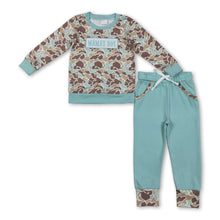 Load image into Gallery viewer, Mama's boy mint camo top pocket pants children outfits
