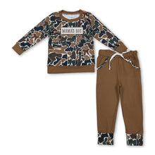 Load image into Gallery viewer, Mama's boy brown camo top pocket pants children outfits