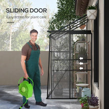Load image into Gallery viewer, 6.3 ft x 4.1 ft Outdoor Polycarbonate Lean-to Greenhouse with Black Metal Frame