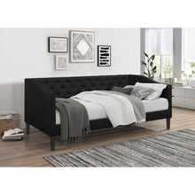 Load image into Gallery viewer, Twin size Modern Black Fabric Upholstered Button-Tufted Daybed