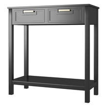 Load image into Gallery viewer, Modern Entryway Accent 2 Drawer Sofa Side Table Black