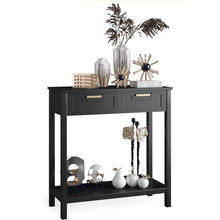 Load image into Gallery viewer, Modern Entryway Accent 2 Drawer Sofa Side Table Black