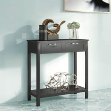 Load image into Gallery viewer, Modern Entryway Accent 2 Drawer Sofa Side Table Black