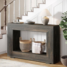 Load image into Gallery viewer, Modern Farmhouse 47-inch Long Sofa Table in Dark Grey Black Wood Finish