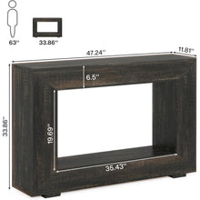 Load image into Gallery viewer, Modern Farmhouse 47-inch Long Sofa Table in Dark Grey Black Wood Finish