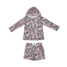 Load image into Gallery viewer, Khaki camo hoodie shorts kids boys clothing set