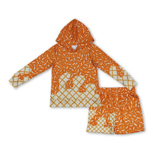 Load image into Gallery viewer, Orange ice cream sprinkle hoodie shorts kids boys clothing