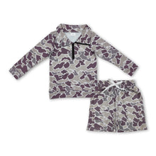 Load image into Gallery viewer, Camo pocket zipper pullover shorts toddler boys outfits