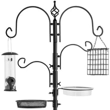 Load image into Gallery viewer, Complete Bird Feeder Set with Black Metal Stand and Bird Feeders