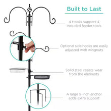 Load image into Gallery viewer, Complete Bird Feeder Set with Black Metal Stand and Bird Feeders