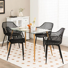 Load image into Gallery viewer, Set of 4 Mid-Century Modern Black Mesh Dining Chair with Ergonomic Backrest