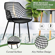 Load image into Gallery viewer, Set of 4 Mid-Century Modern Black Mesh Dining Chair with Ergonomic Backrest