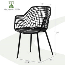 Load image into Gallery viewer, Set of 4 Mid-Century Modern Black Mesh Dining Chair with Ergonomic Backrest
