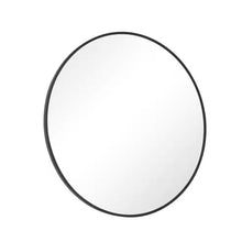 Load image into Gallery viewer, Round 24-inch Circular Bathroom Wall Mirror with Black Frame