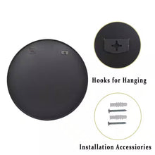 Load image into Gallery viewer, Round 24-inch Circular Bathroom Wall Mirror with Black Frame