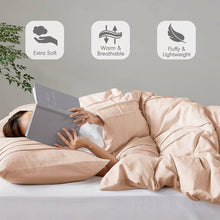 Load image into Gallery viewer, King Size Microfiber Pleated Soft Washed Comforter Set Pink Blush Color