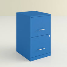 Load image into Gallery viewer, Blue Metal 2-Drawer Vertical Key Locking Heavy Duty Filing Cabinet