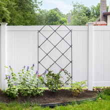 Load image into Gallery viewer, Outdoor 7-FT. Tall Wrought Iron Lattice Garden Trellis
