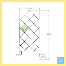Load image into Gallery viewer, Outdoor 7-FT. Tall Wrought Iron Lattice Garden Trellis