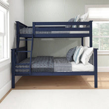 Load image into Gallery viewer, Twin over Full size Solid Wood Bunk Bed in Dark Navy Blue Finish