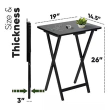 Load image into Gallery viewer, Set of 2 - Folding TV Tray Table Set in Black Wood Finish
